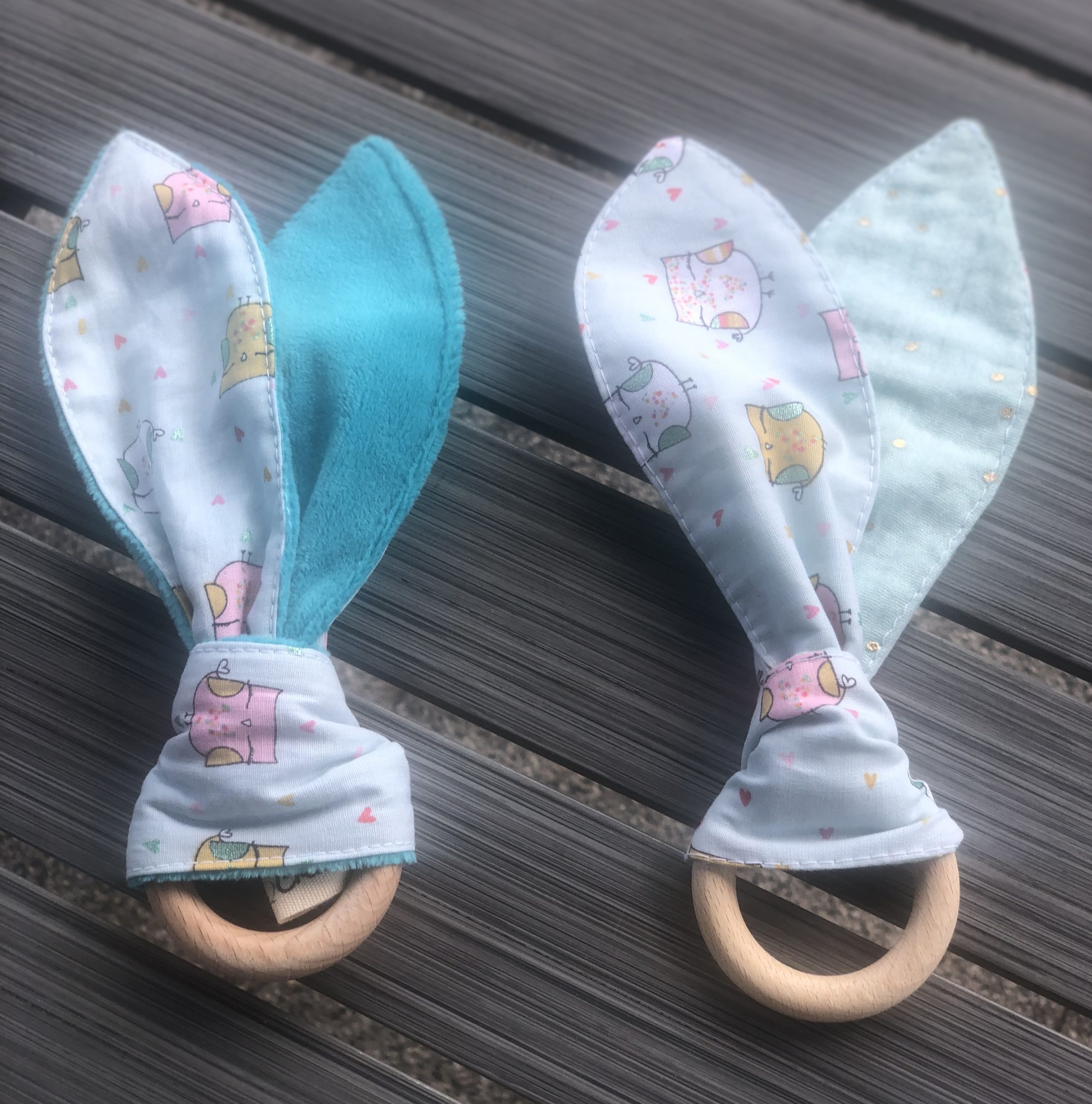 Chouette bleue doudou dentition
