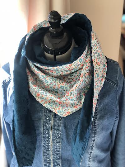 Chèche hiver bleu