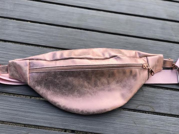sac banane similicuir ROSE METALLISE
