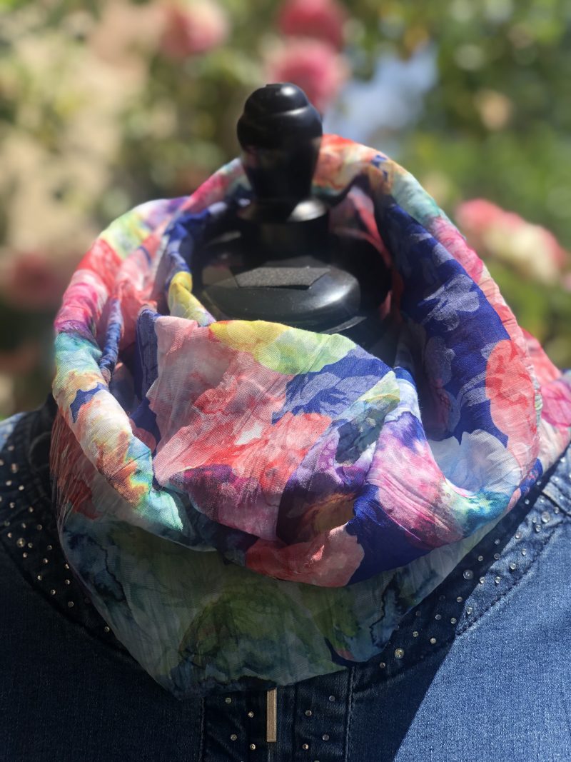 tour de cou fleurs multicolores