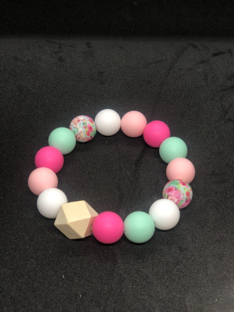 Bracelet perles silicone losange