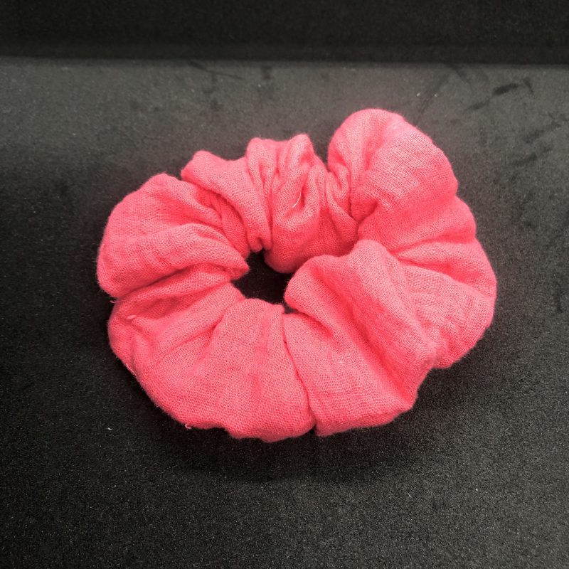 chouchou  double gaze rose foncé